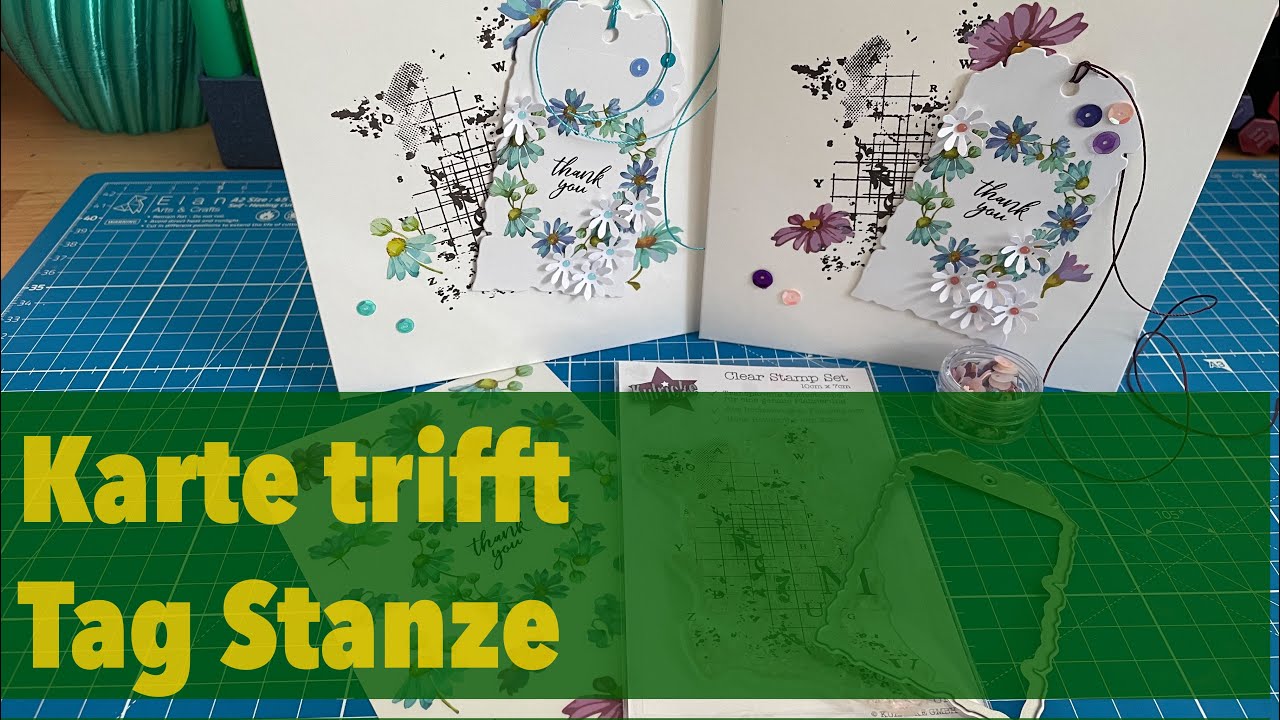 schnelle Karten basteln mit Tag Stanze und blühenden Gänseblümchen ...