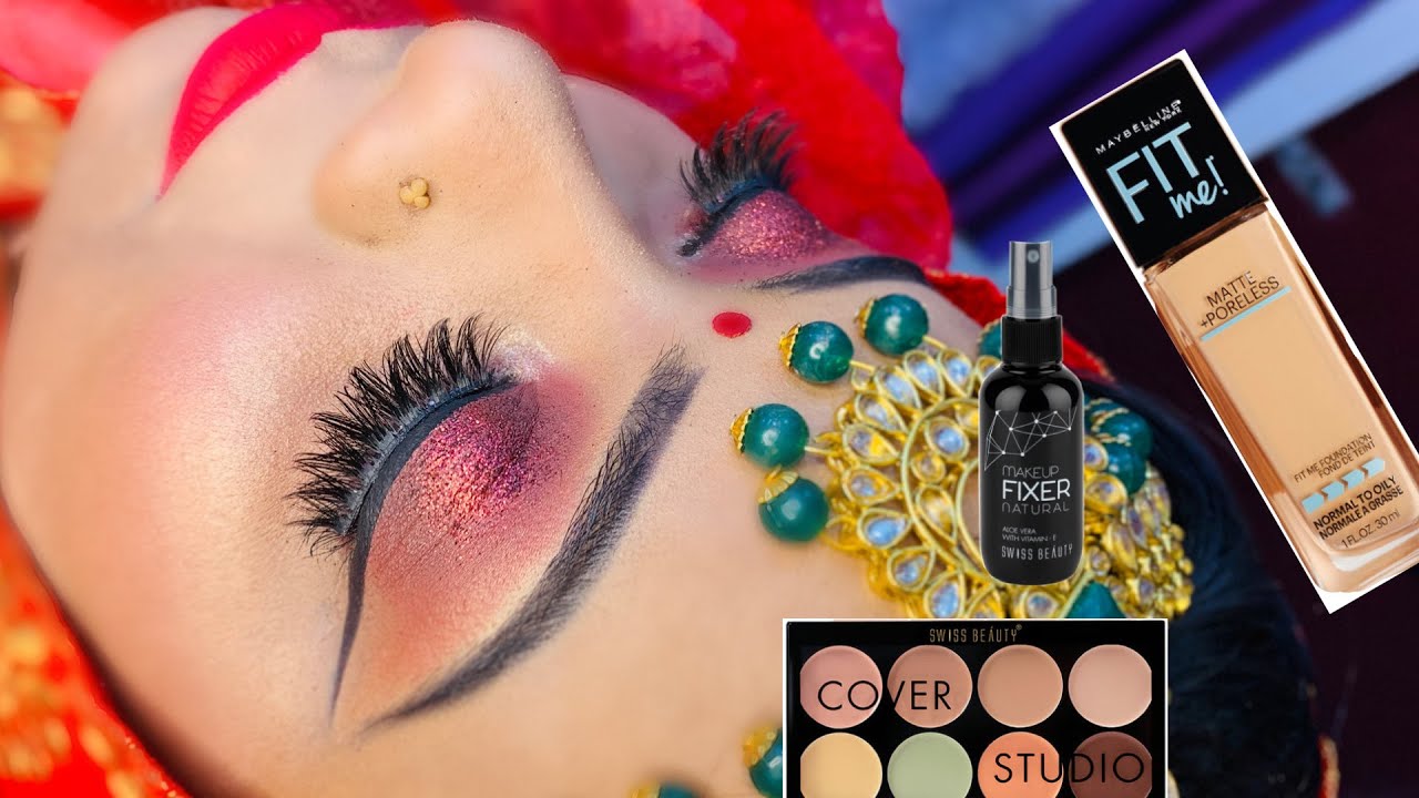 कम से कम बजट के प्रोडक्ट से HD ब्राइडल बेस मेकअप/Affordable product se bridal base