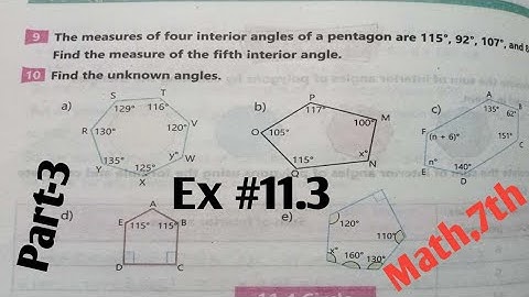 Exercise 11.3 unit 11 Math 7th new course kpk and ptb 2023 | Class 7 Math unit 11 P-3