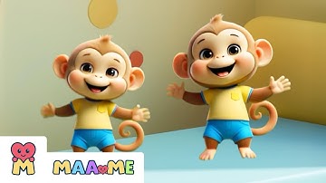 Counting Fun with Happy Monkeys Jumping on the Bed | Learn Numbers 1 to 10 for Kids