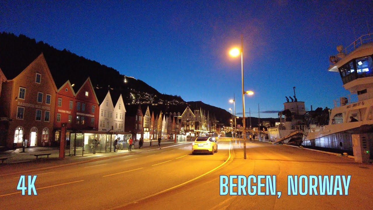 4K Winter Morning Bergen - From Bryggen to Festplassen
