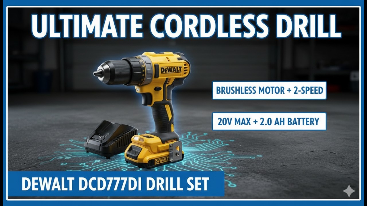 Brand New Genuine US DeWALT DCD777D1 Brushless Drill + Transformer