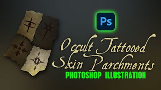 Cult Members Skin Parchments - Photoshop Illustration Process - DnD Card 3/6 @CraftyTabletop