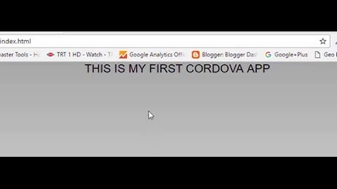How To Create First Cordova App