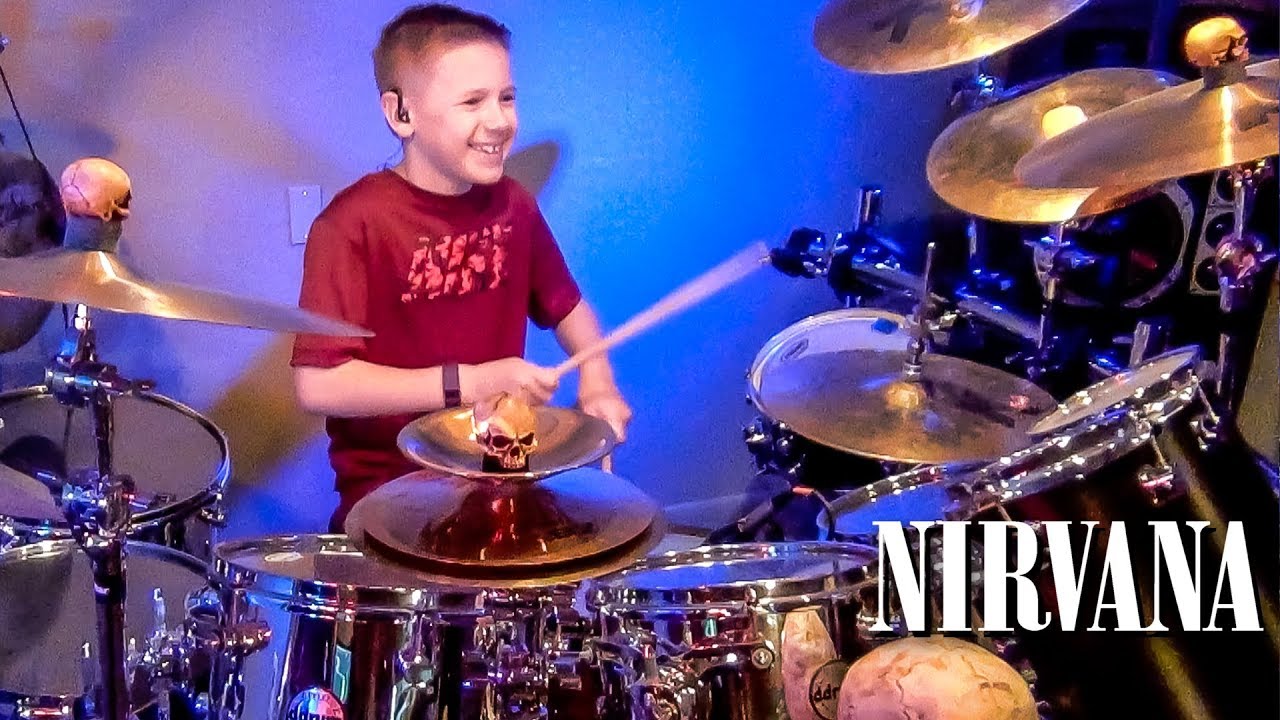 SMELLS LIKE TEEN SPIRIT (9 year old Drummer) Drum Cover by Avery Drummer Molek