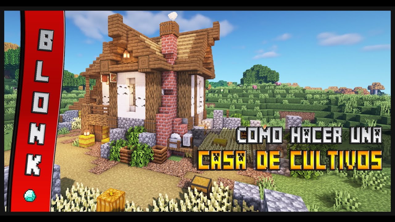 Como Construir Una Bonita Casa De Cultivos En Minecraft  - Para Aldeano  Granjero - YouTube