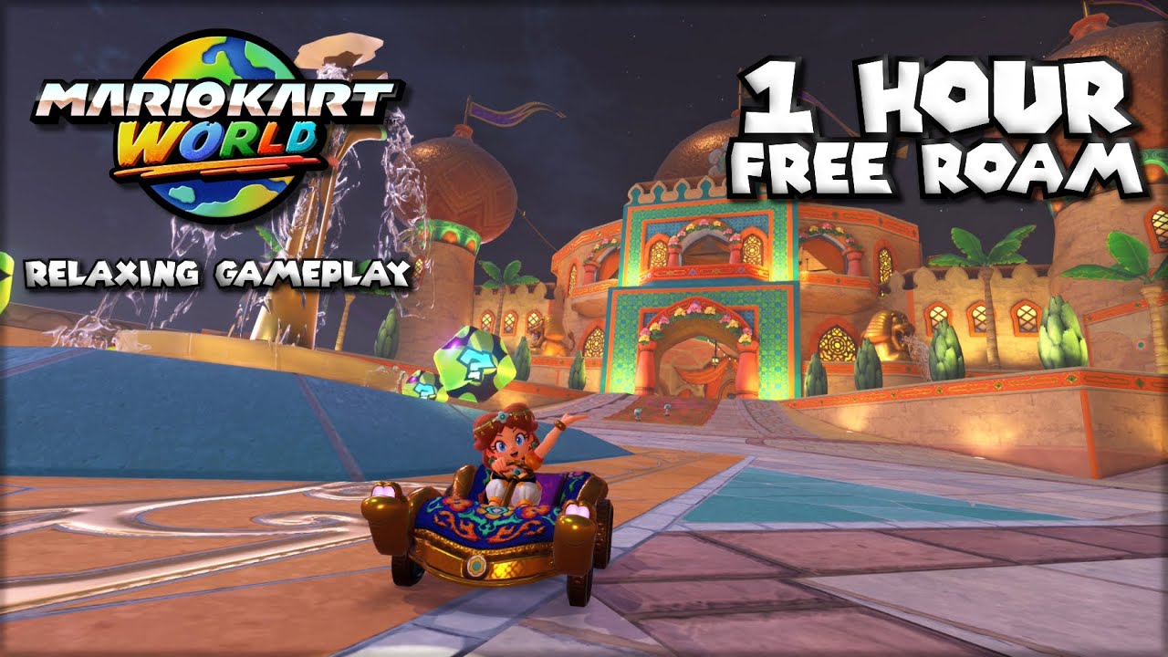 [1 HOUR] Relaxing Mario Kart World Free Roam Gameplay (No Commentary) - Desert Region