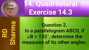 In a parallelogram ABCD, if ∠B = 135°, determine the measures of its other angles.