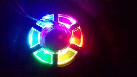 Laser Cut WS2812 Segment Ring in the dark.