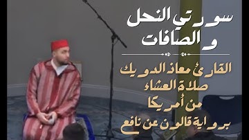 صلاة العشاء للشيخ معاذ الدويك من أمريكا | ما تيسر من سورتي النحل و الصافات | برواية قالون عن نافع