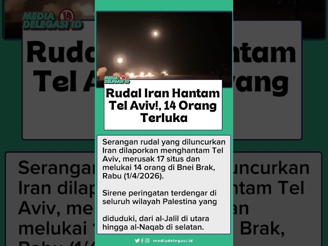 Gelombang Rudal Iran Hantam Tel Aviv Israel