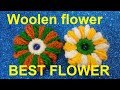 DIY How to make wool flower, woolflower making, easy woolflower