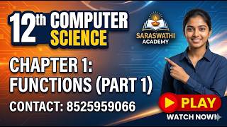 Class 12 Computer Science Chapter 1: Functions Part 1 in Tamil | TN State Board