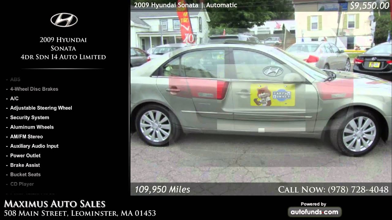 Used 2009 Hyundai Sonata Maximus Auto Sales, Leominster, MA SOLD