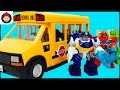 School Bus Playmobile Kids Go On Fieldtrip To Transformers Rescue Bots Command Center With Bus Song