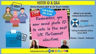 POSTPONED. Voter ID Q&A event with guest Emma Roddick MSP Minister for Equalities.