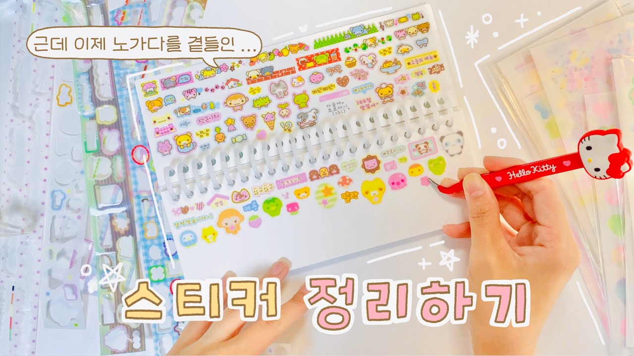 요즘 잘 쓰는 다꾸 추천템⛧ﾟ₊✯͡ 이형지북에 스티커 정리하고 계절 스티커 분류 해주기✨(다이소 보관함, 러브미모어 이형지북)