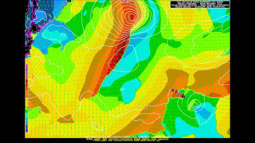 10/14/14 - Animation of 12Z NOAA -Wavewatch-III Model Wave Heights, Period, And Swell Direction.