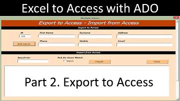 Excel to Access Database with ADO - Export