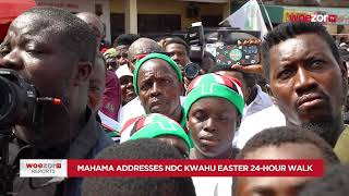 Mahama 'cries' over abandoned Abetifi hospital project at NDC Kwahu Easter 24-hour walk.