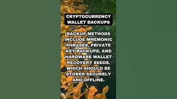 CRYPTOCURRENCY WALLET BACKUPS #CryptocurrencySecurity #DigitalAssets #BackupStrategies #Crypto