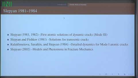 WHTW01 | Prof. Michael Marder | Analytical solutions of dynamicfracture and friction at atomic scale