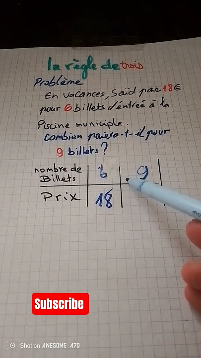 proportionnalité:la règle de trois #vidéoshort #proportionnalité