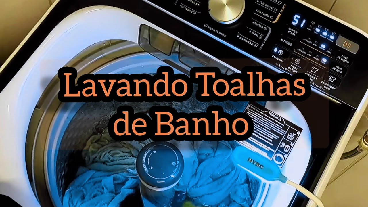 Máquina Midea Wave Agitator Lavando Toalha Manchada - Vídeo