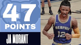 Ja Morant SETS NEW PLAYOFF CAREER HIGH! | 47 POINTS | Warriors vs Grizzlies | NBA2K22