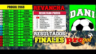 Progol 2068 Resultados Finales