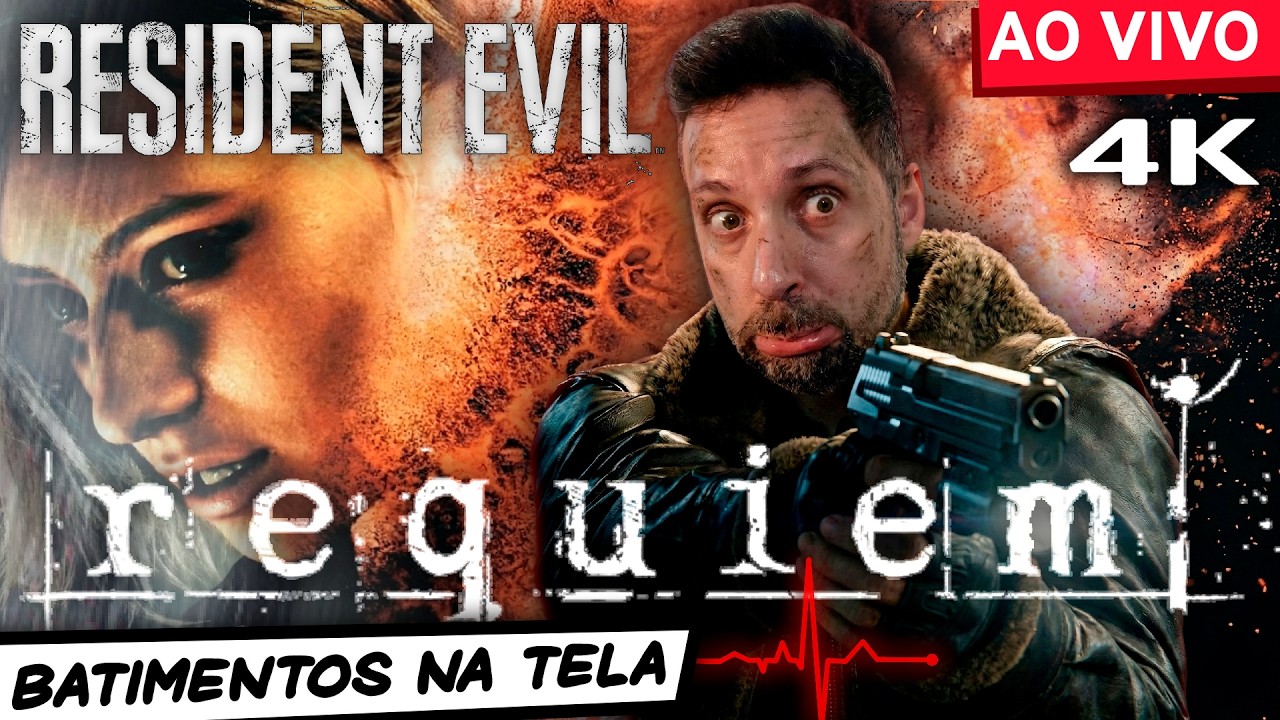 💓 RESIDENT EVIL REQUIEM com MONITOR CARDÍACO Ao Vivo em 4K