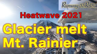 Glacier melt at Mt Rainier, Heatwave in 2021