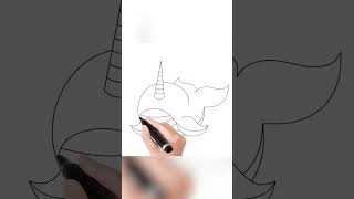 Easy Drawing. How To Draw A Narwhal.