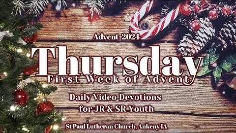 2024 SPLC JR Youth & SR Youth - Thursday • First Week of Advent
