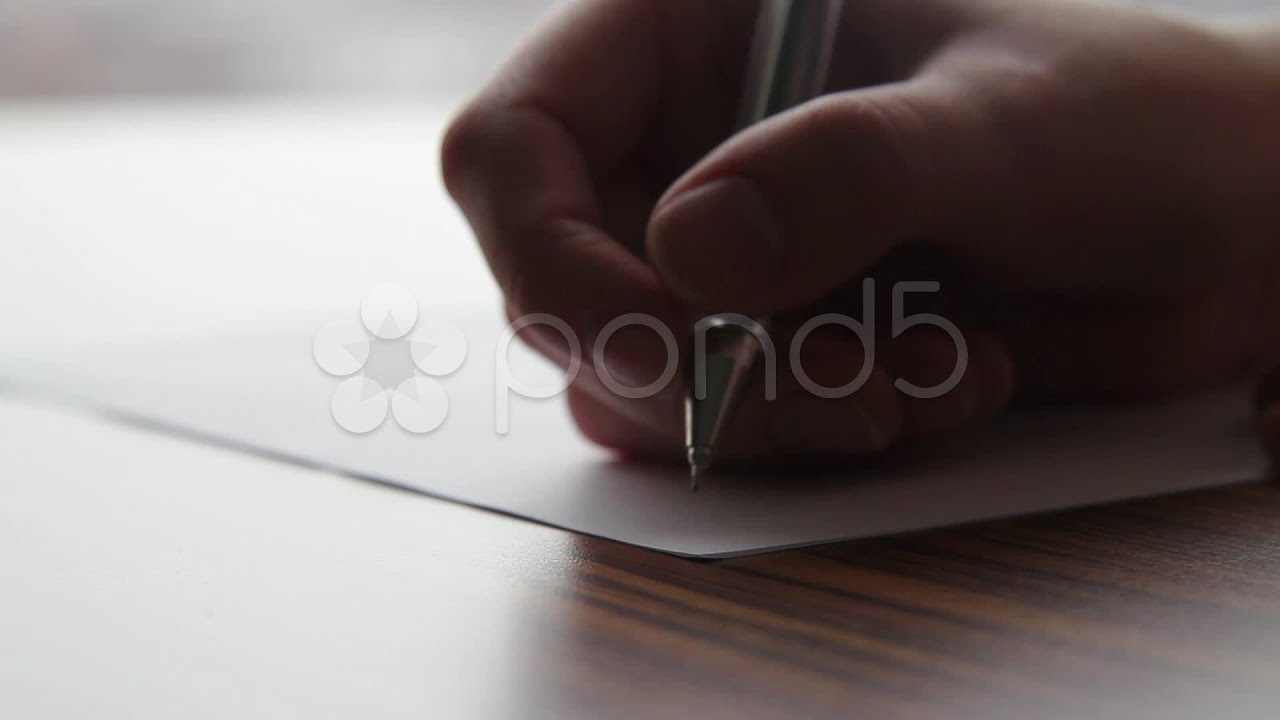 Hand Writing On Paper With A Pen. Stock Footage - YouTube