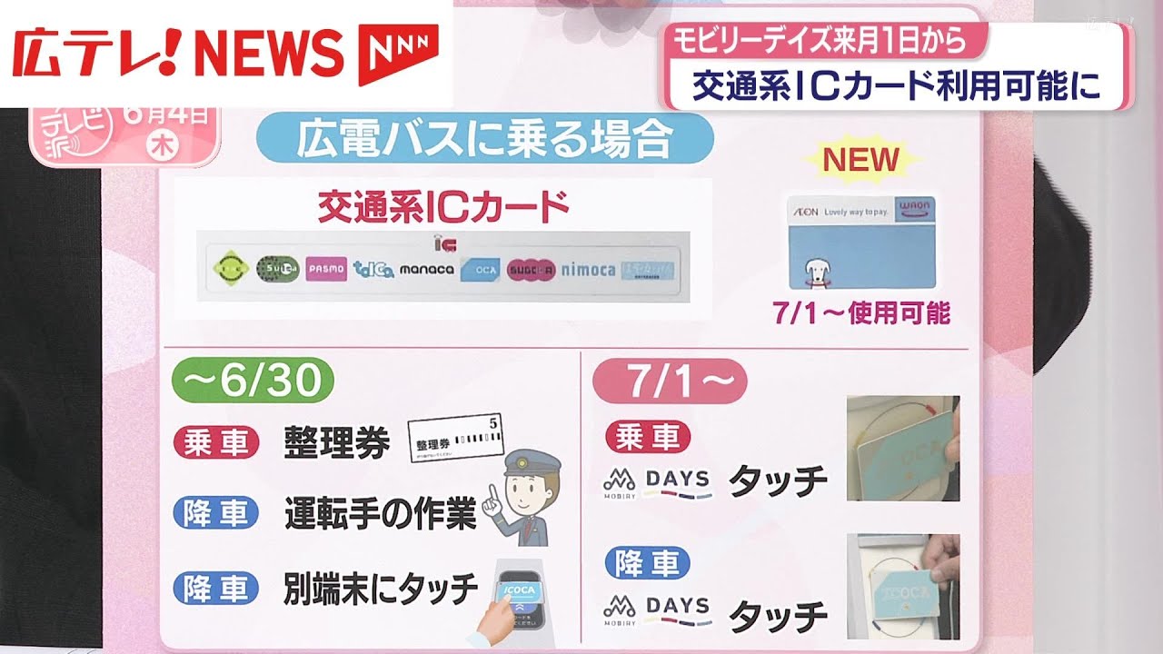 モビリーデイズ 7月1日から交通系ICカードで利用可能に - YouTube