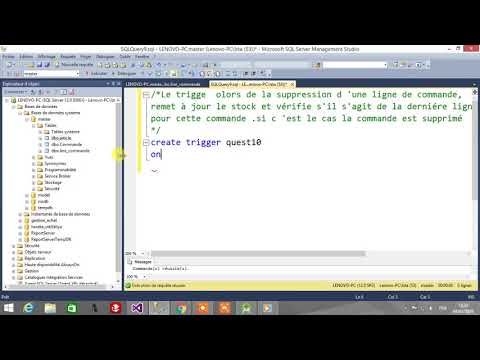 Formation SQLServer   Programmation  déclencheur  trigger  Exercice 3