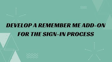 4) Develop A Remember me add-on for Sign-in Process | ecommerce web application