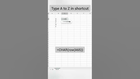 A to Z Alphabet in Excel | Excel Hacks