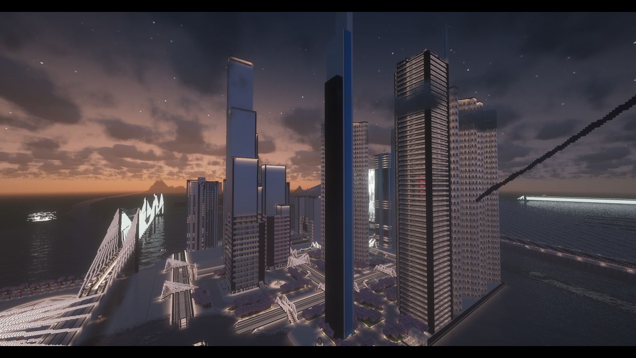 마인크래프트 바다 위에 지은 모던 섬