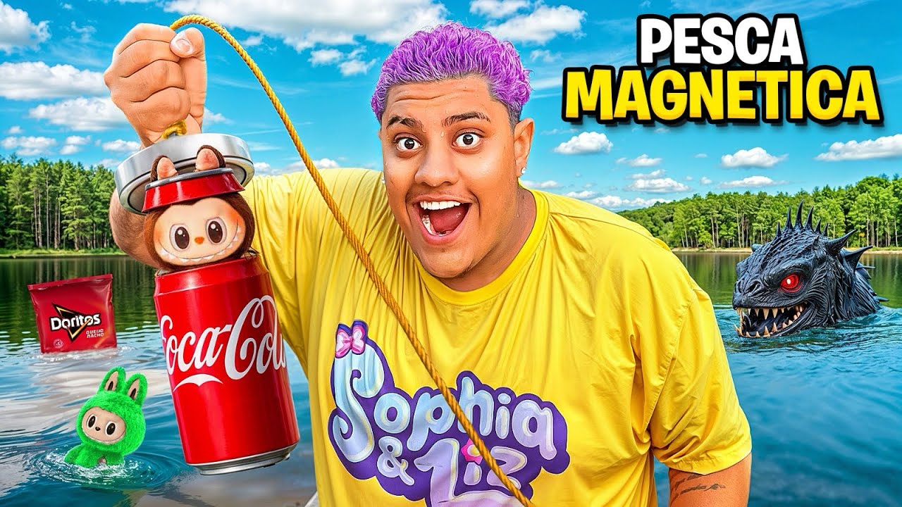 ENCONTREI UM LABUBU ULTRA RARO DA COCA COLA NA PESCA MAGNÉTICA 😱 