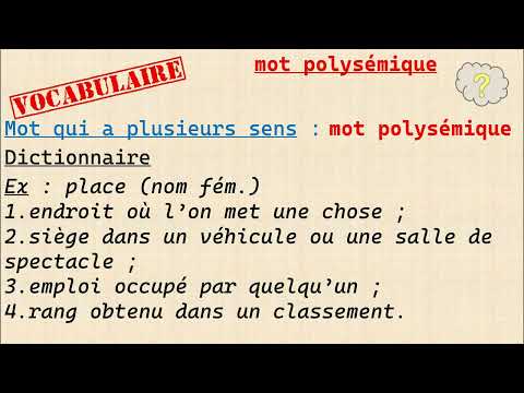Qu'est ce qu'un mot polysémique