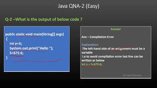 Famous Java QNA-2  Operator based Java Interview Questions Net Worth