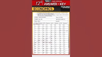 12th Economics (Term-1) OFFICIAL ANSWER KEY | YT #shorts