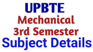 UPBTE | Mechanical 3rd Semester Subject Details @PolytechnicPathshala