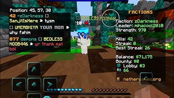 My friend gifted me max gboots in minecraft factions Nethergames