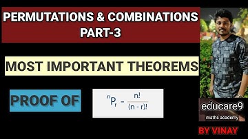 PERMUTATIONS & COMBINATIONS PART-3 || MOST IMPORTANT THEOREMS || MATHS-2A [ IPE] || BY VINAY