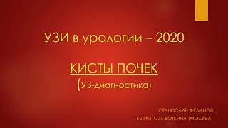 УЗ-диагностика кист почек (подробно). УЗИ в урологии-2020 (минисерии) Станислав Феданов