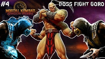 Mortal Kombat Shaolin Monks - Boss fight Sub Zero, Scorpion, and Goro Full Gameplay