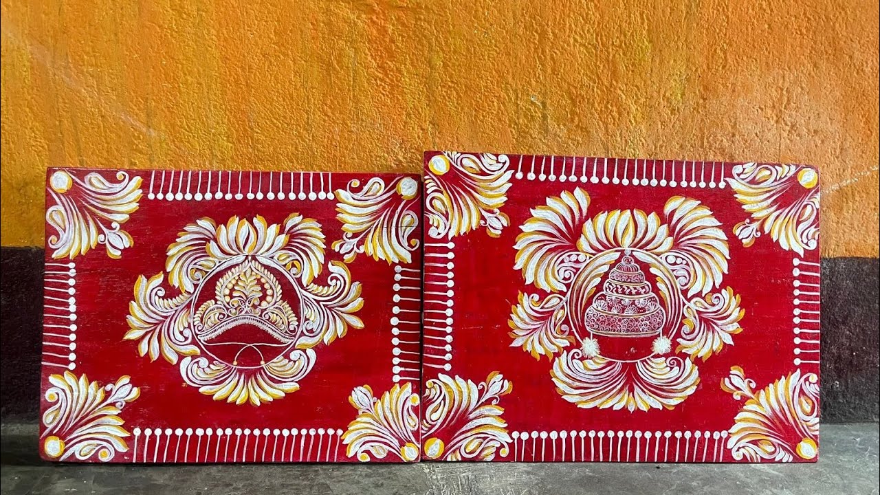 Biyer Piri Design বিয়ের পিড়িbor Bou Ar Topor R Mukut Design Youtube
